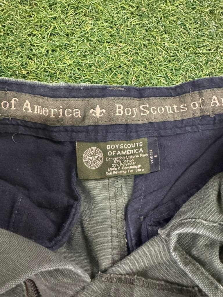Boy Scouts of America Convertiable Uniform Pants Youth 6 Gray Cotton Outdoor