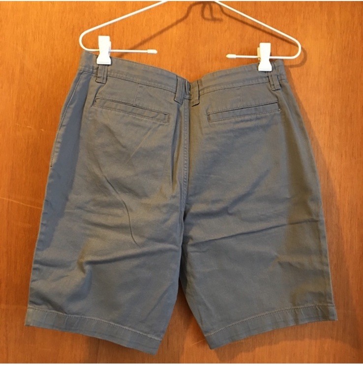 Wonder Nation Flat Front Gray back To School Uniform Boys Shorts, Size 14 Husky