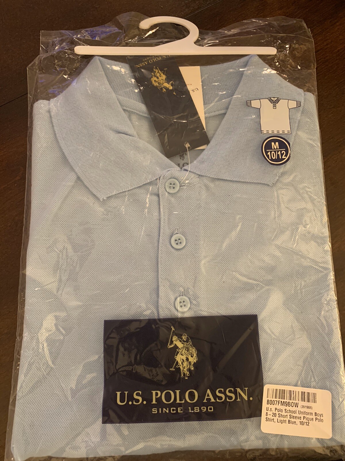 Boys School Uniform Polo Shirt Blue Short Sleeve New With Tags