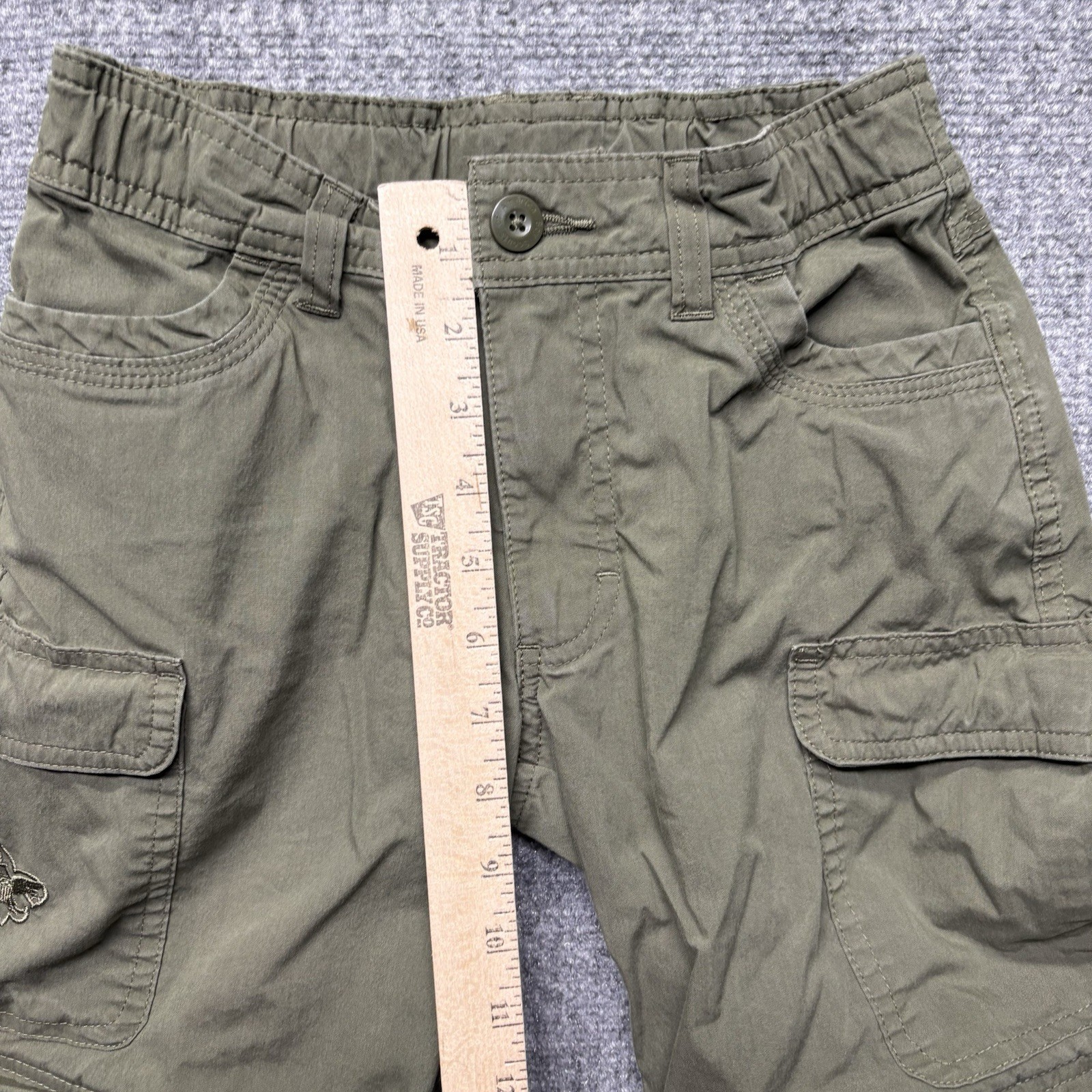 Boy Scouts Of America Cargo Pants Youth 8 Green Switchback Convertible Unhemmed