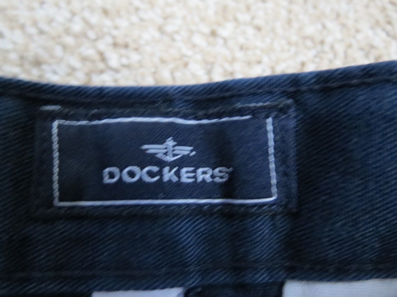 DOCKERS FLAT FRONT ADJ. WAIST NAVY PANT-SIZE 10 SLIM