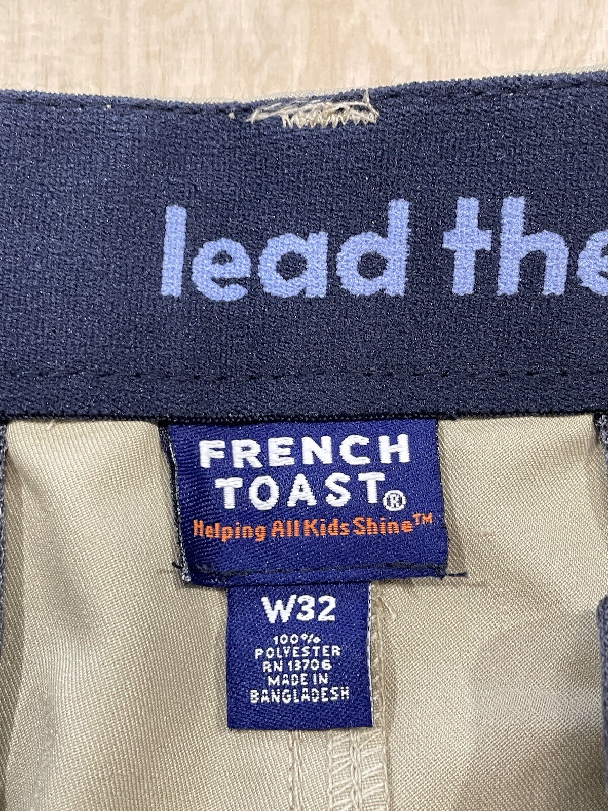 French Toast Uniform Shorts Boys Size W32 Khaki NWT