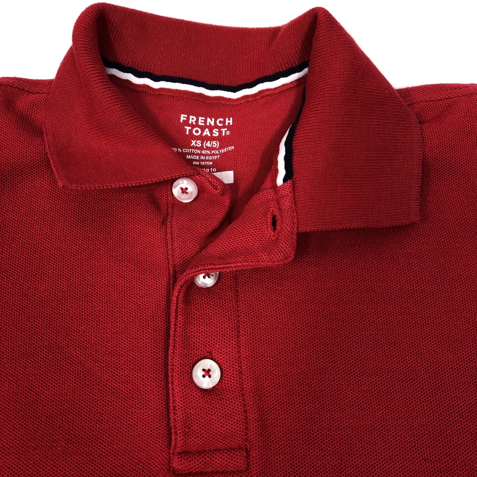 Boys French Toast XS 4/5 Uniform Casual Red Polo Shirt Collar Button School