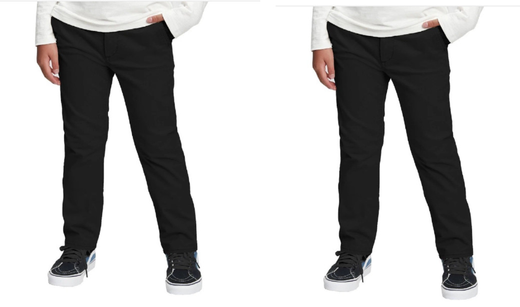 Boys’ Flat Front Stretch Uniform Skinny Fit Pants Cat & Jack Black sz5 Two Pair