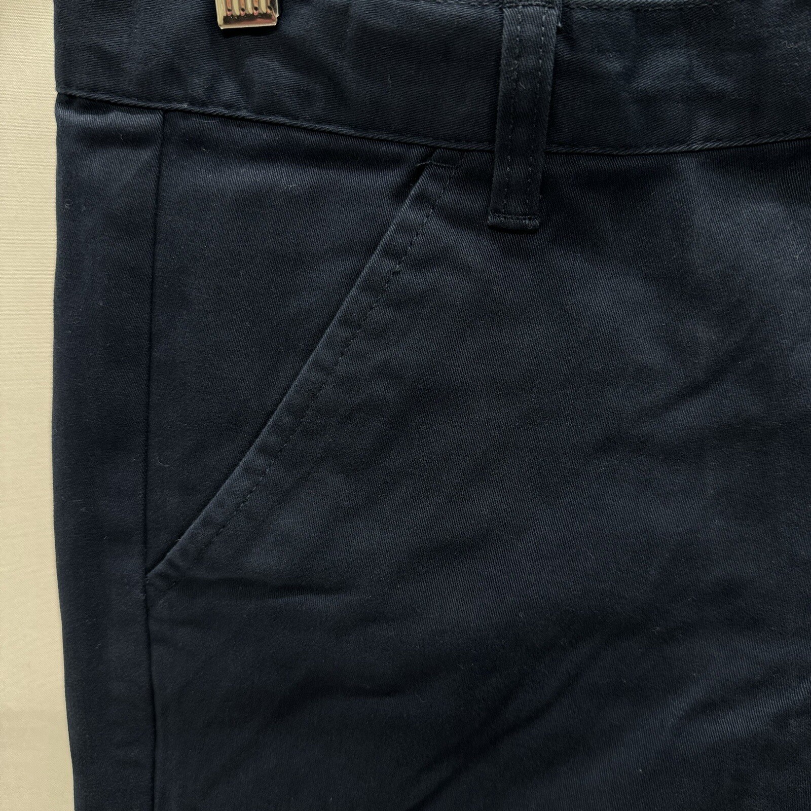 Cat & Jack Pants 14 Husky Boys Flat Front Adjustable Waist Navy School Chinos