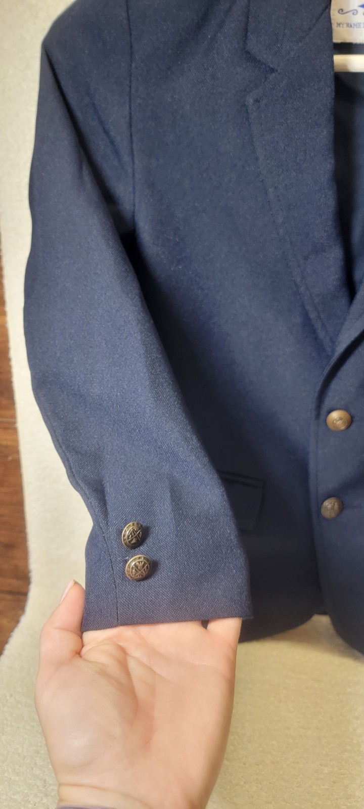 French Toast Boys Navy Blue Blazer Uniform Lined Size 6X/7 *Very Nice Condition*