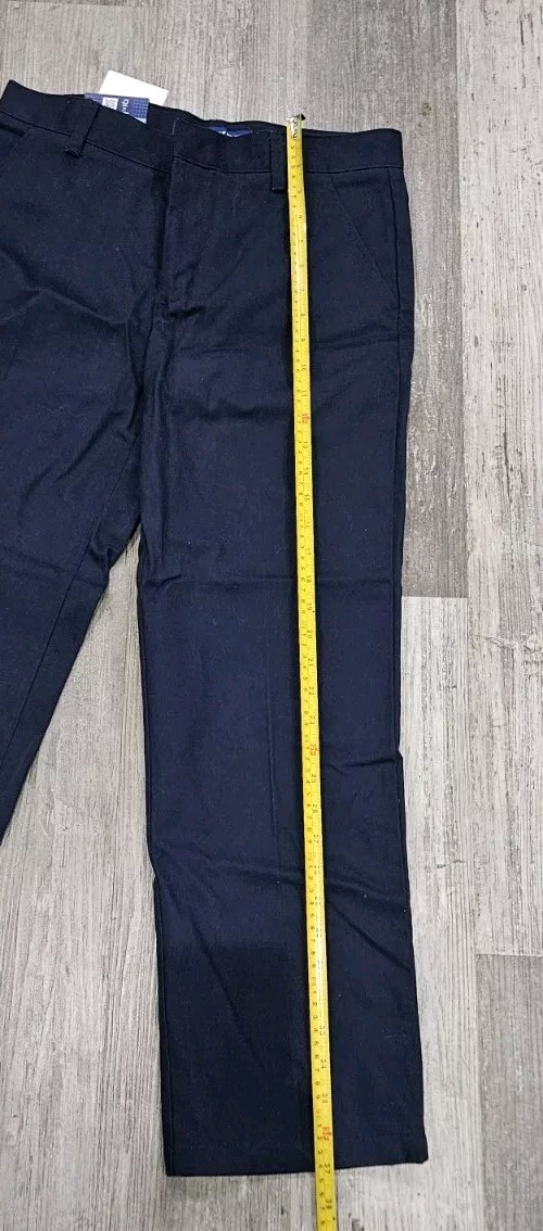 Boys 14 Husky Relaxed Navy Uniform Pants With Tags
