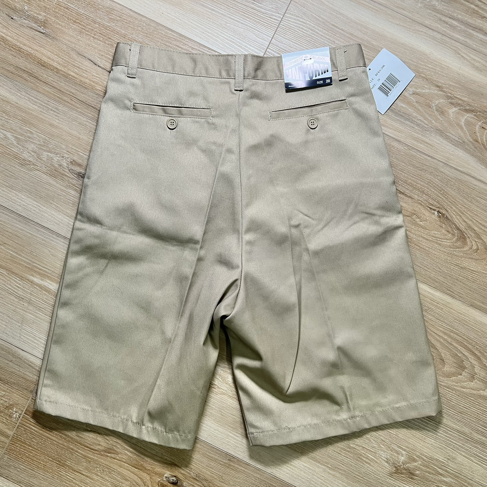 NWT Authentic Galaxy School Uniform Shorts Sz 20 SET OF 2 Khaki Navy Flat READ