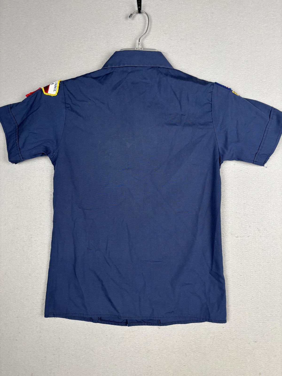 Boy Scouts Of America Shirt Boys 10-12 Blue Official Cub Scout Uniform Patches