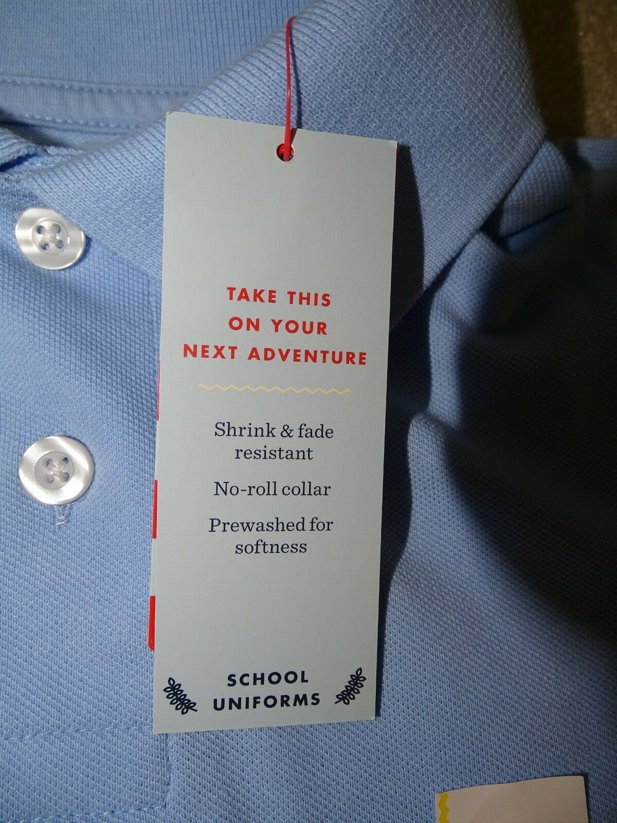 Cat & Jack Boys School Uniform Blue Polo Shirt-Smoke/Pet-free-S 6/7-NWT