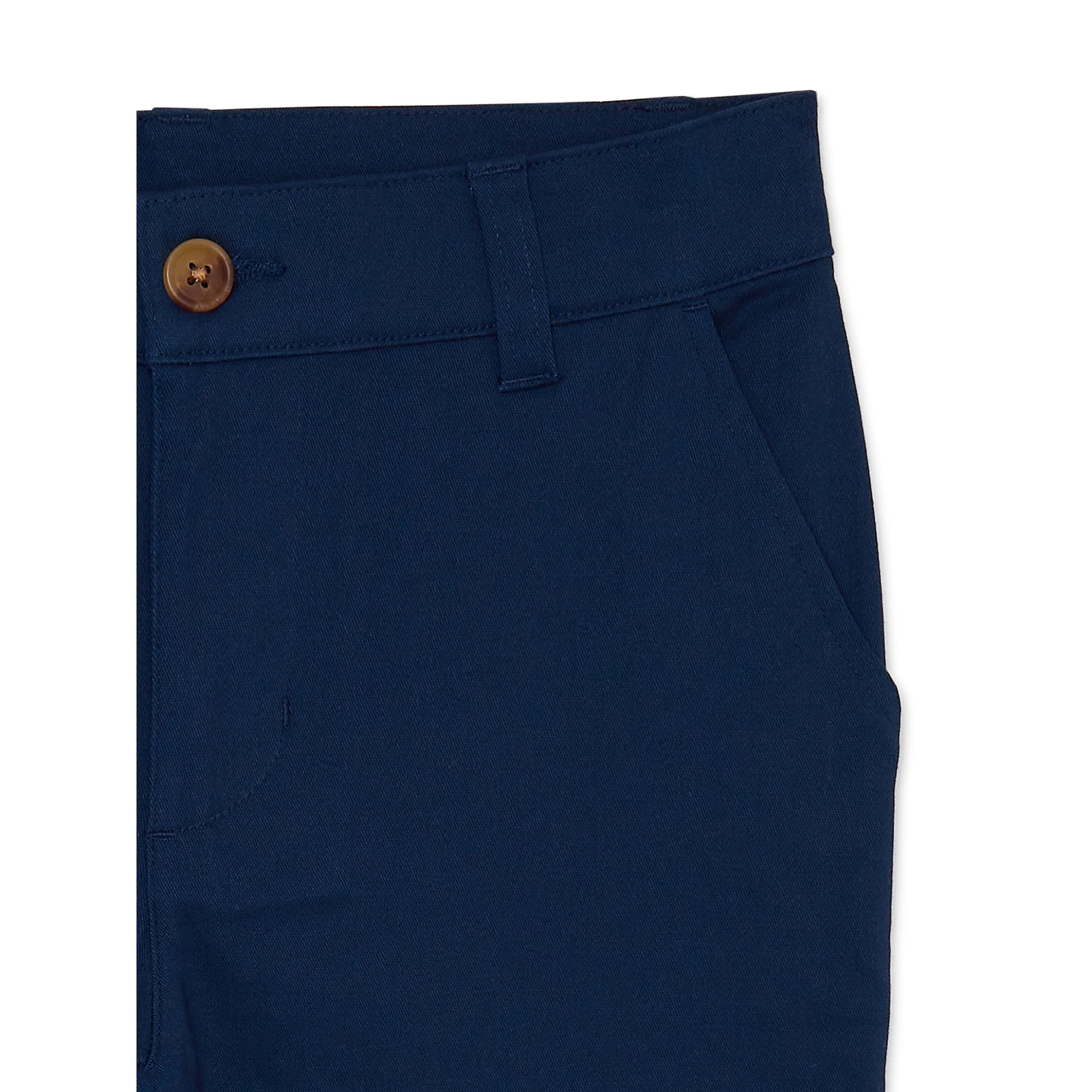 Wonder Nation Flat Front Shorts Boys Size 8 Navy Blend With Belt Loop, 2 Pack