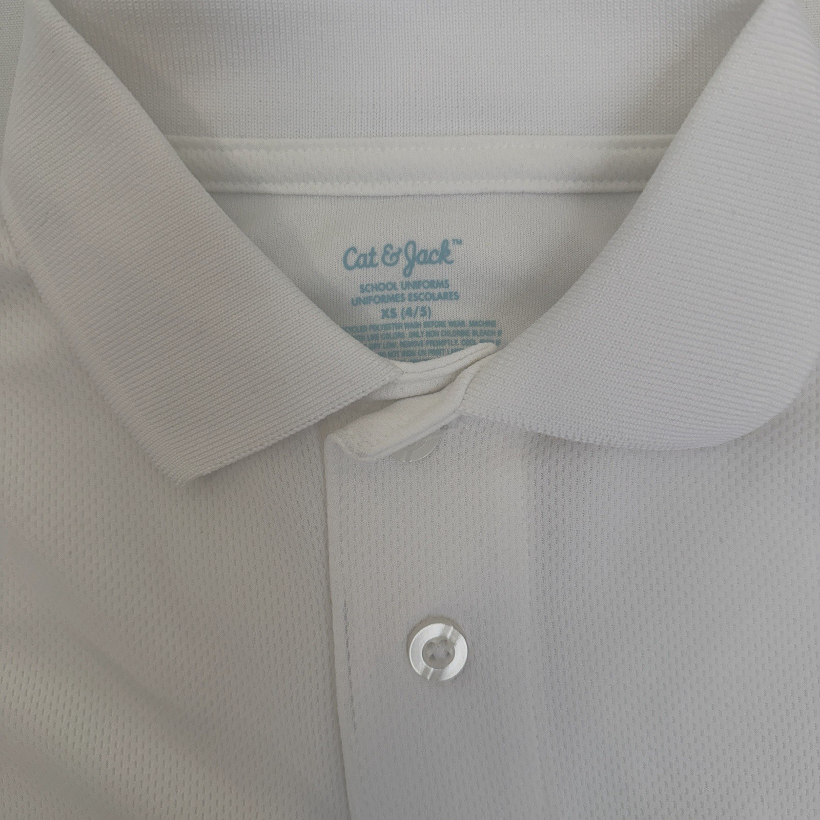 Cat & Jack Boys White Polo Shirt XS 4/5 School Uniform Short Sleeve NWT