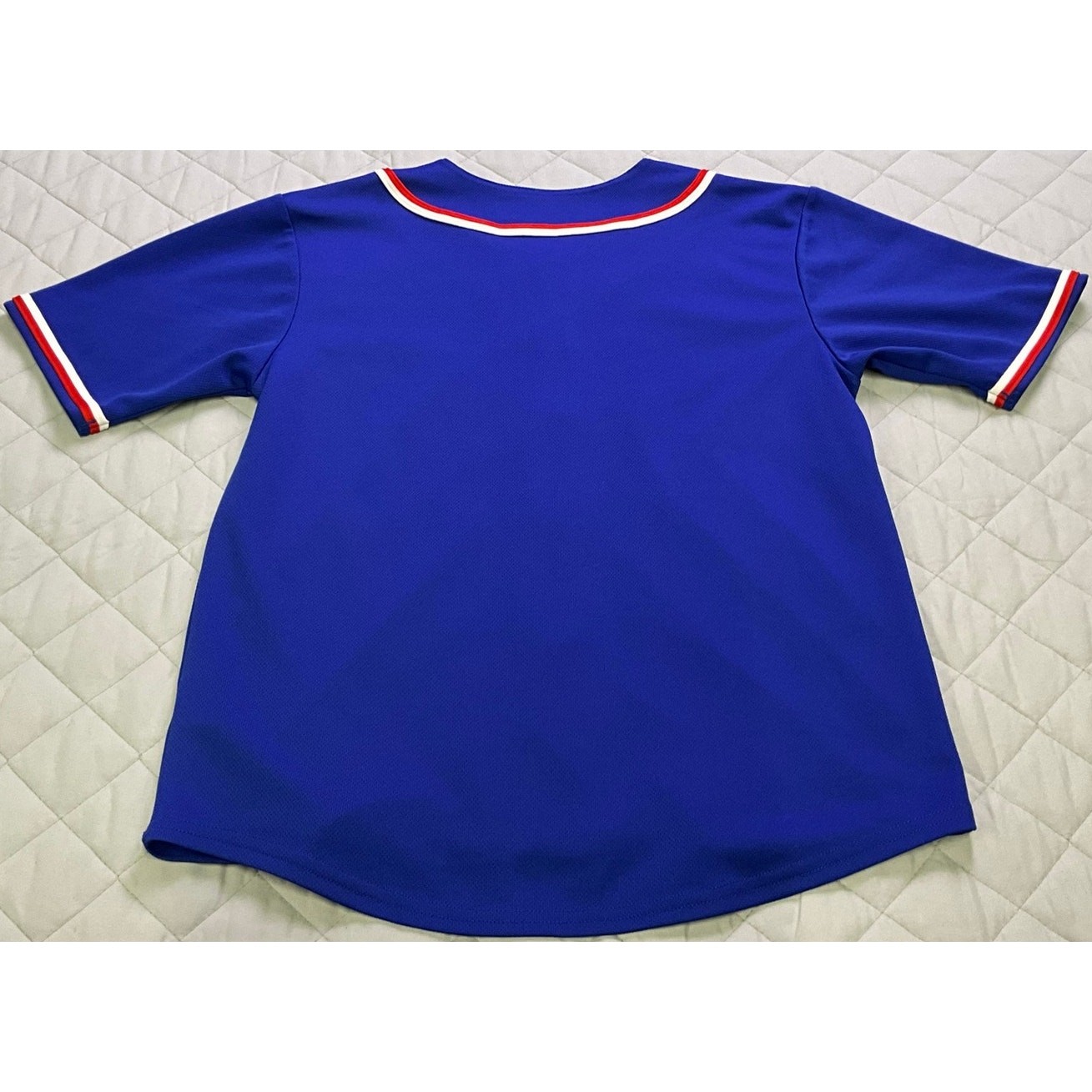 Youth Texas Rangers MLB Genuine Merchandise Jersey 10/12 Large Button Up Blue