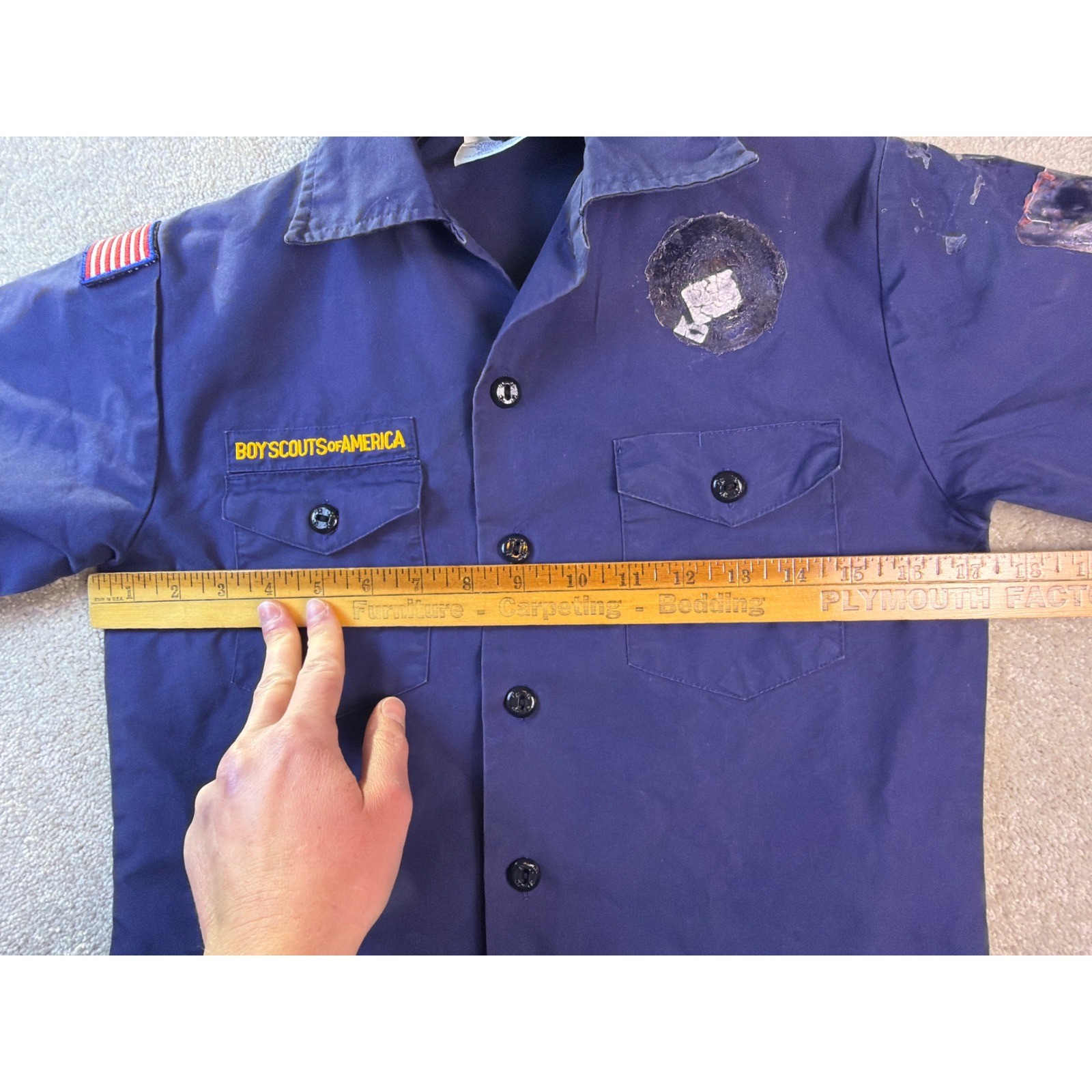Boy Scouts of America Youth Medium Official Uniform Shirt Short Sleeve Blue