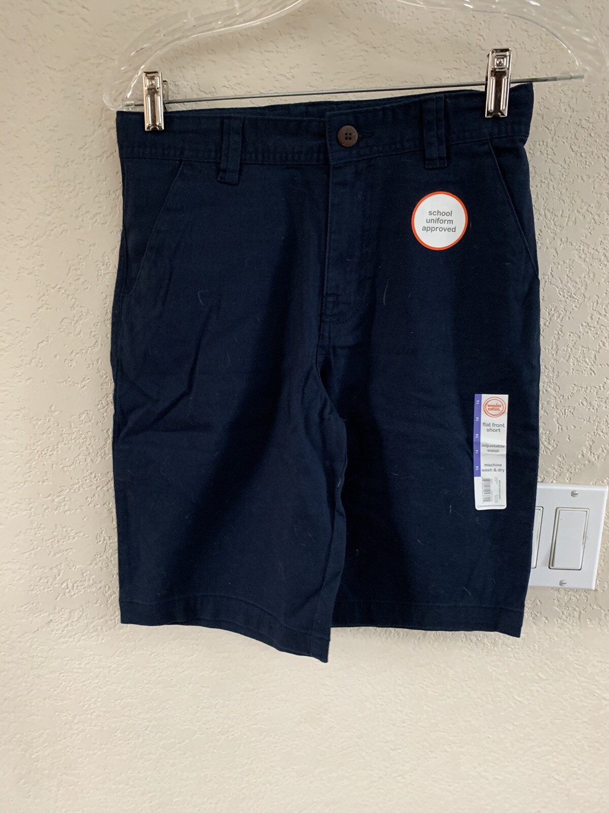 Wonder Nation Blue Flat Front Shorts Size 14 NWT