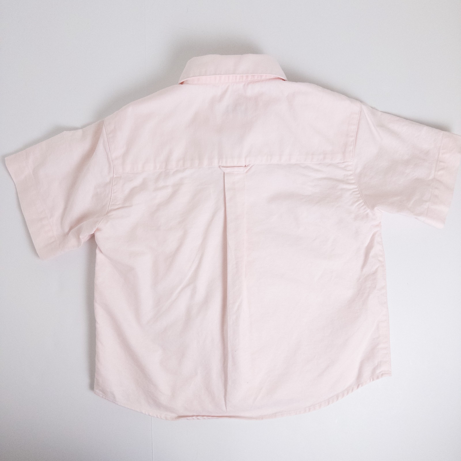 Jacadi Oxford Short Sleeve Button Down Pocket Collared Shirt Pink Boys 6Y