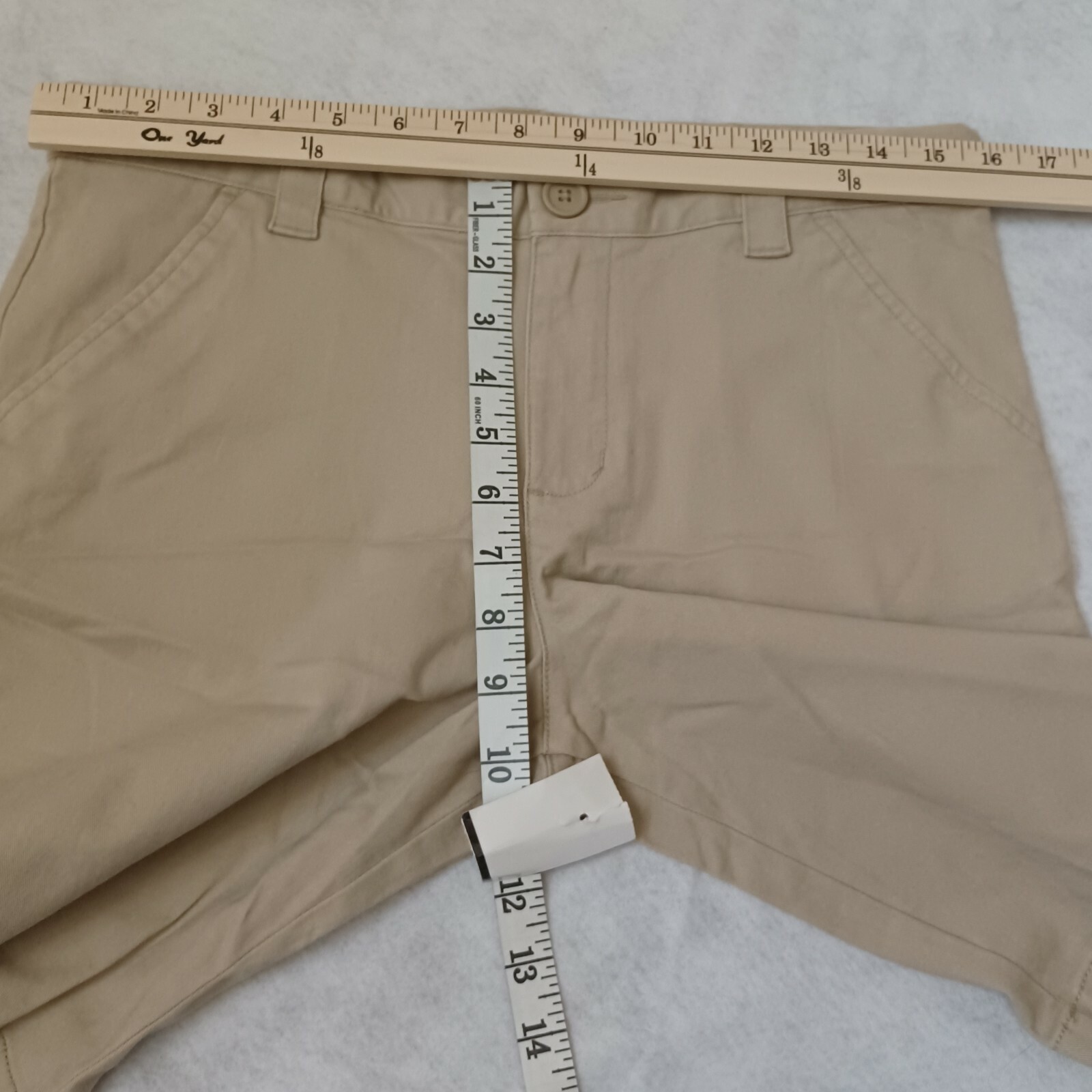 CAT & JACK BOYS Khaki SCHOOL UNIFORM SHORT SZ 14 Plus length 18