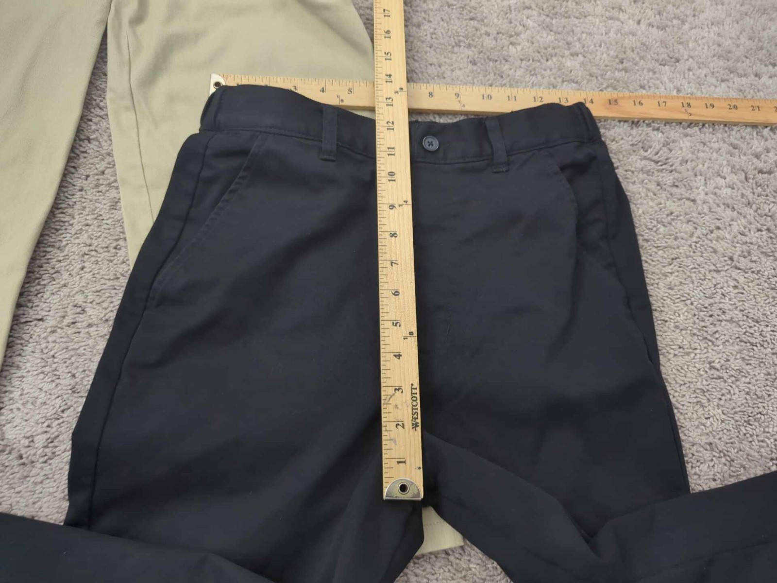 Lot of 2 French Toast Pants Youth Boys 16 Beige Black Relaxed School Uniform