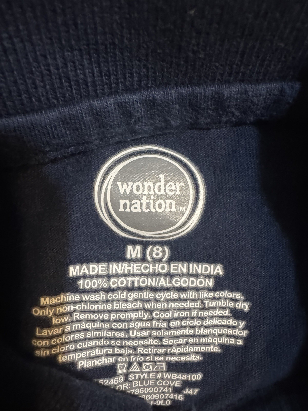 Wonder Nation Polo Shirt Boys Medium (8)Navy School Uniform Shirts Lot Of 2