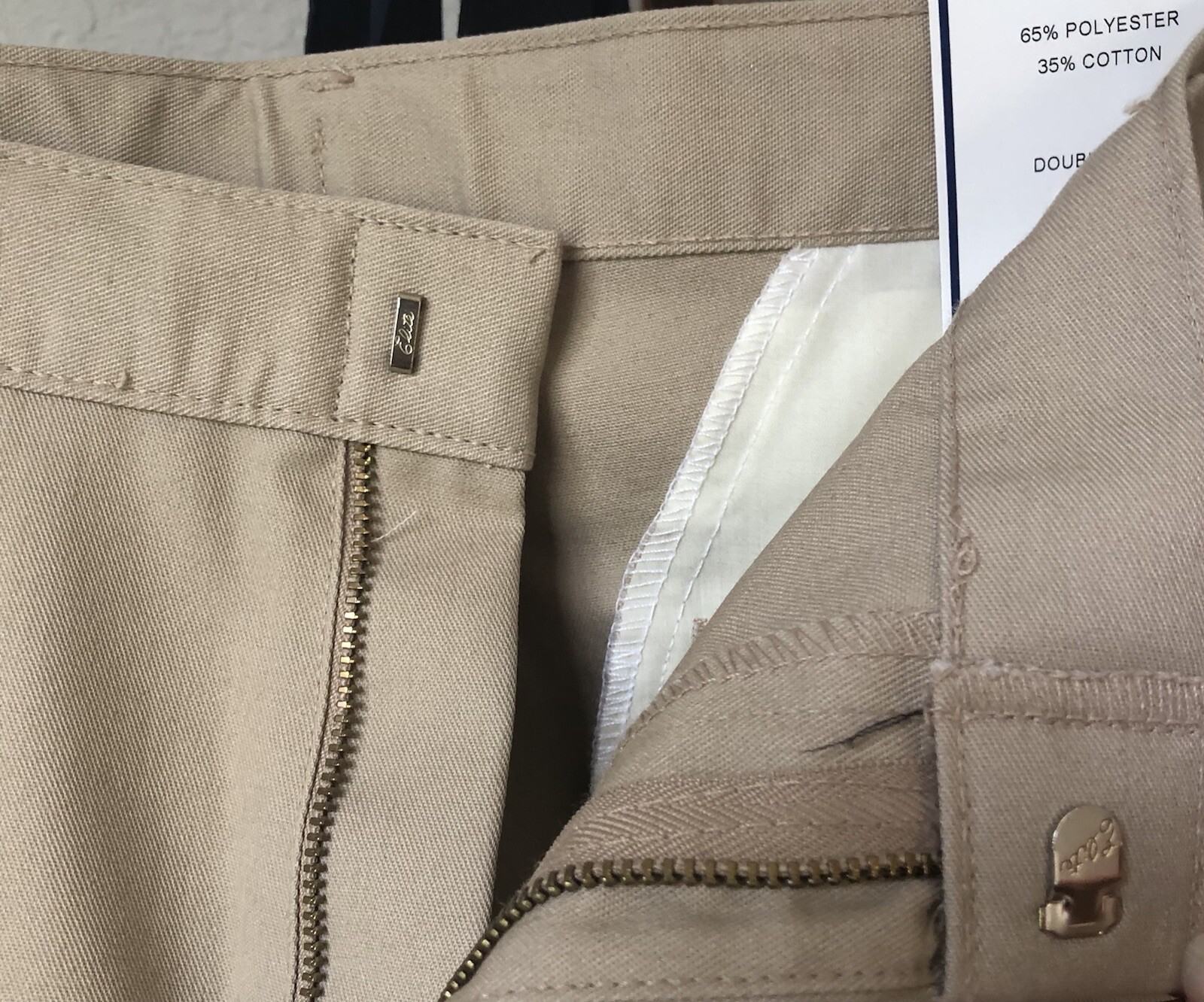 School Uniform Khaki Size38 Husky Adjustable Fit Tom Sawyer Wrinkle Free