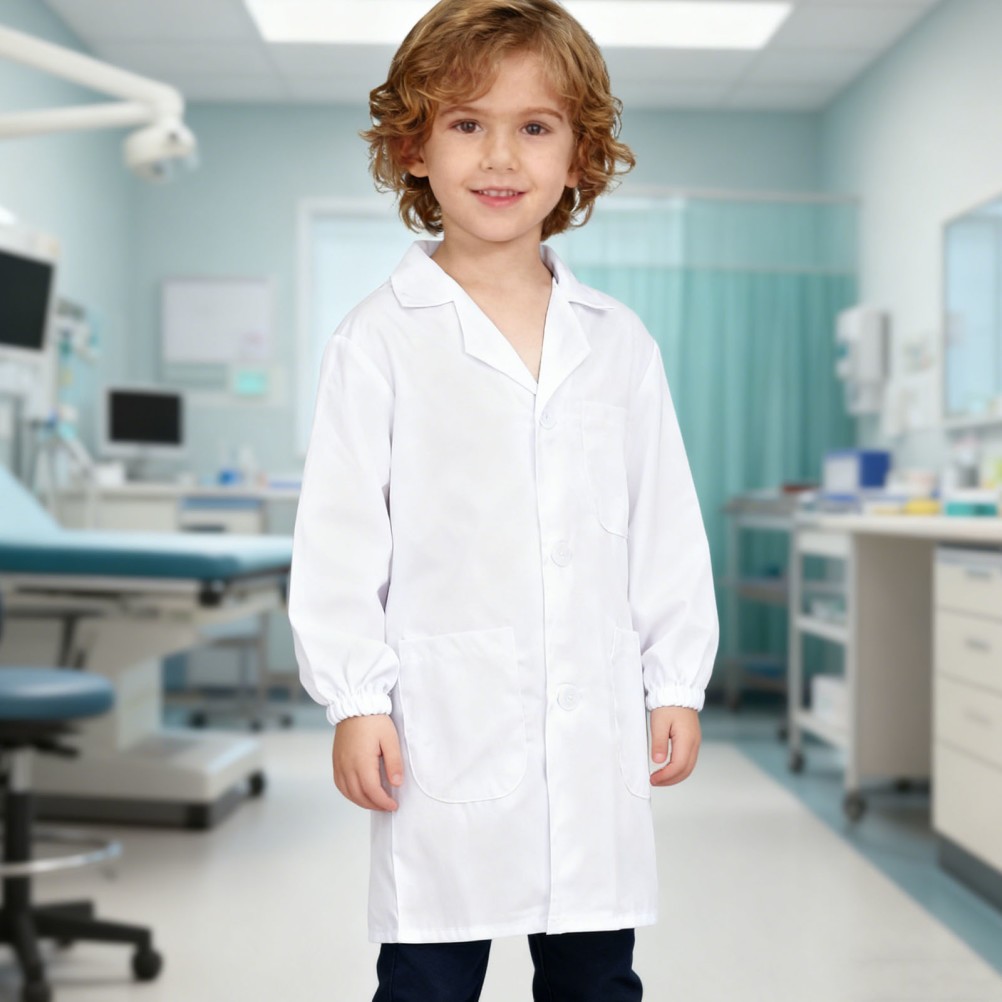 White Lab Coat Kids Scientist for Children’s Science Doctor Costume Girls