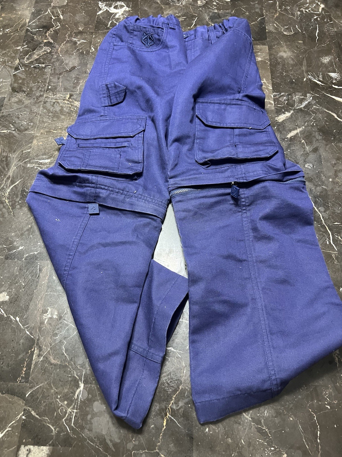 Boy Cub Scouts BSA Switchback Convertible Cargo Pants Size 14 Blue Uniform Zip