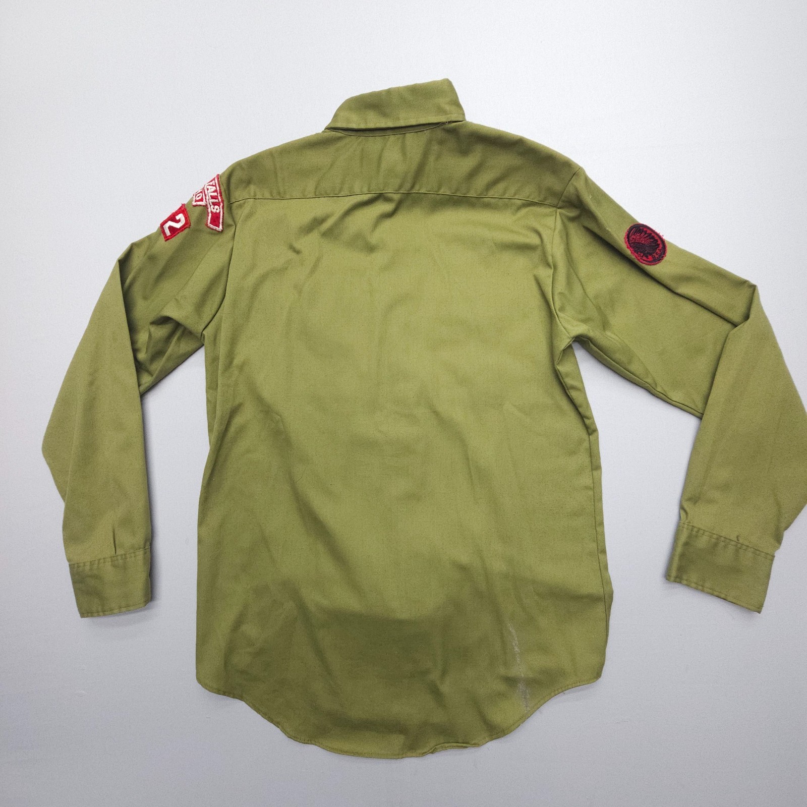 Vintage ~70s USA Boy Scouts Of America Boys Uniform Shirt Youth 14 Green BSA