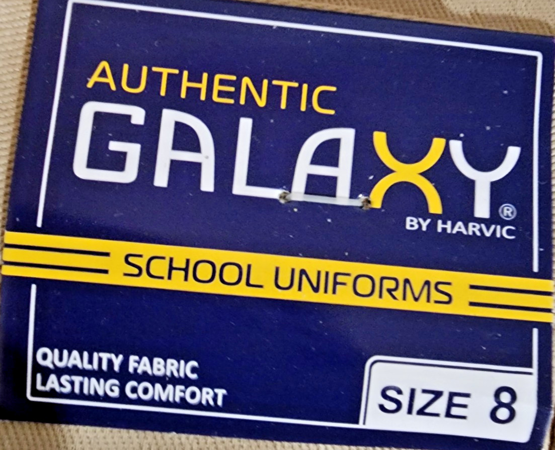 Authentic Galaxy boys size 8 Khaki school uniform pants NEW WITH TAGS