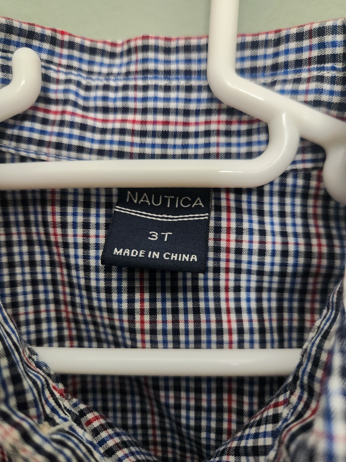 NWOT-Nautica Toddler Boys Plaid Button Down Dress Shirt Long Sleeve Size 3T