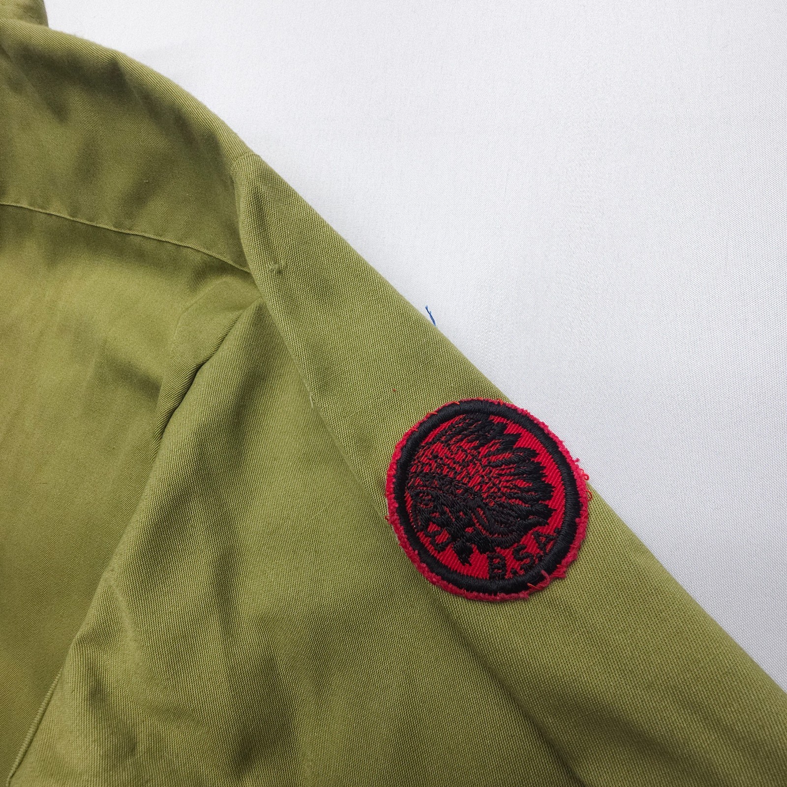 Vintage ~70s USA Boy Scouts Of America Boys Uniform Shirt Youth 14 Green BSA