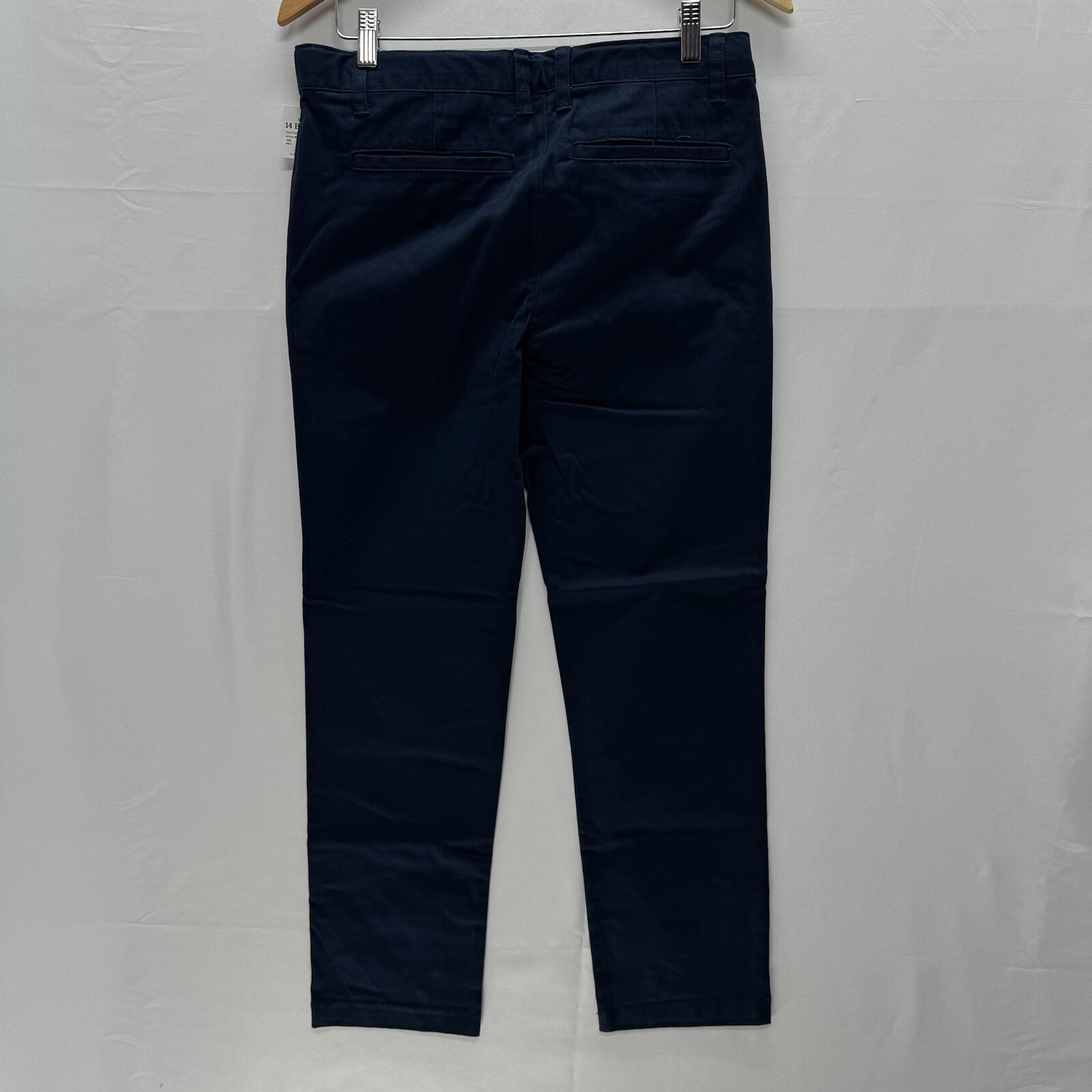 Cat & Jack Pants 14 Husky Boys Flat Front Adjustable Waist Navy School Chinos