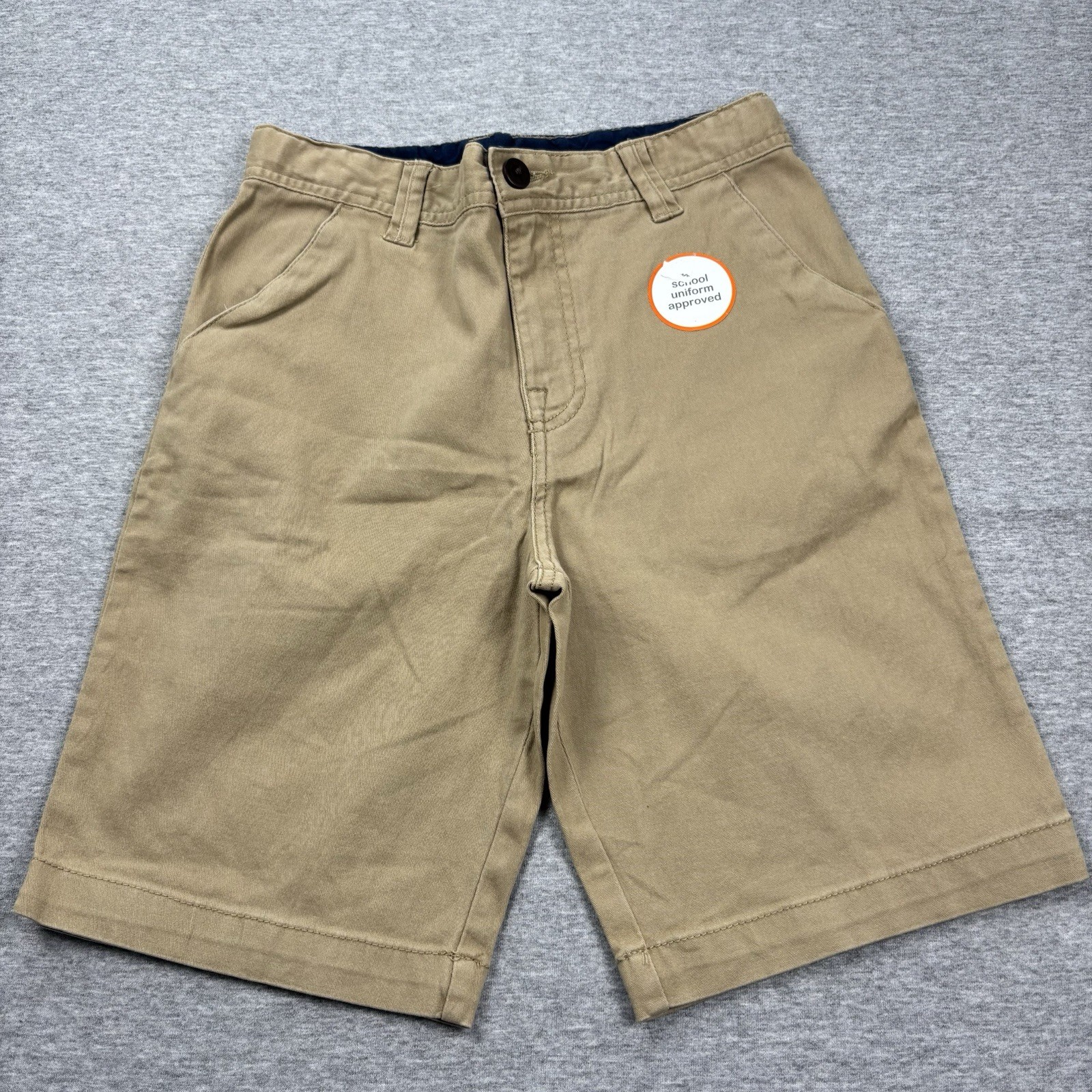 Wonder Nation Boys Uniform Shorts Khakis Size 14 Flat Front Adjustable Waist