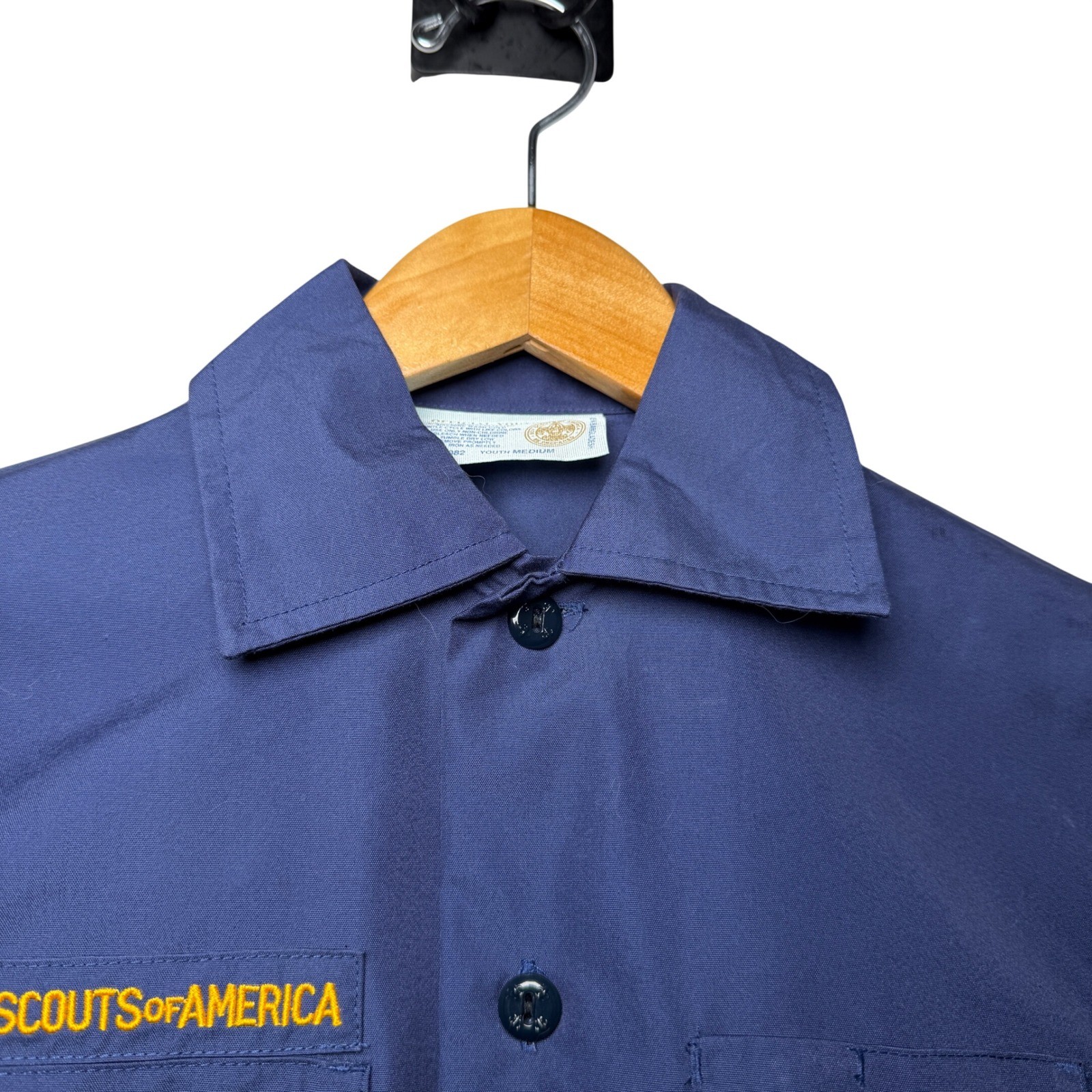 Boy Scouts of America Cub Scout Uniform Shirt Youth Medium Blue NWT USA Flag
