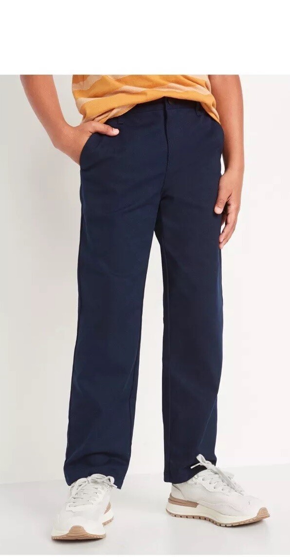 NWT Uniform straight leg pants boys navy size 7 built in flex adjustable school