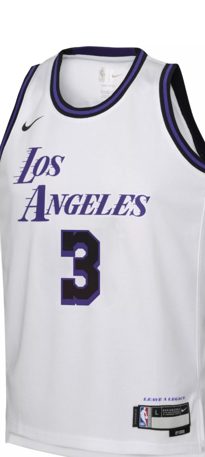 NWT Anthony Davis Lakers Nike Swingman City Edition Jersey Size Youth XL 18-20