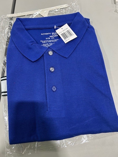 GALAXY BY HARVIC UNIFORM GALAXY BY HARVIC UNIFORM POLO SHIRT BLUE SIZE 3XL