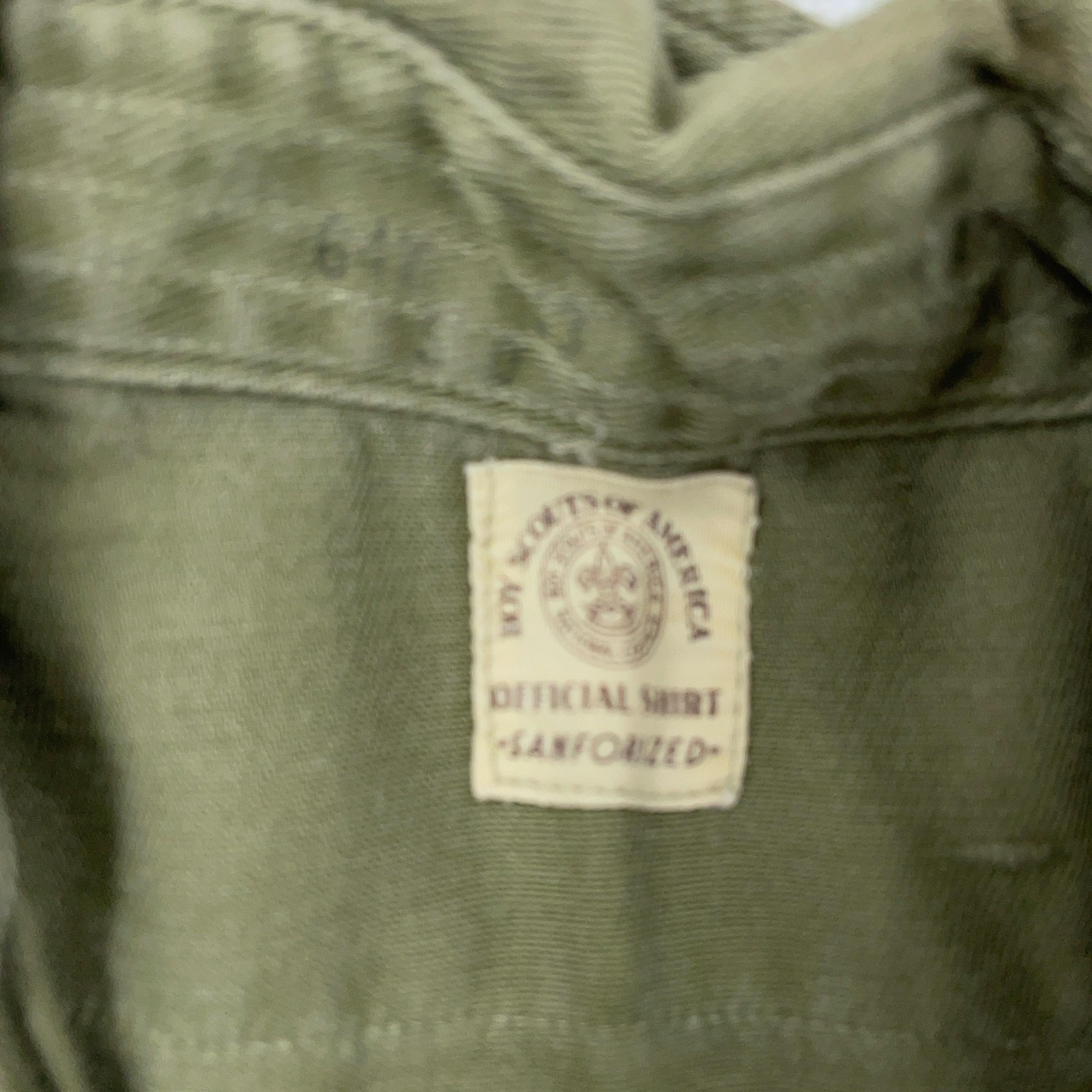 Vintage Boy Scouts of America Shirt Youth Large Olive Green Official Sanforized