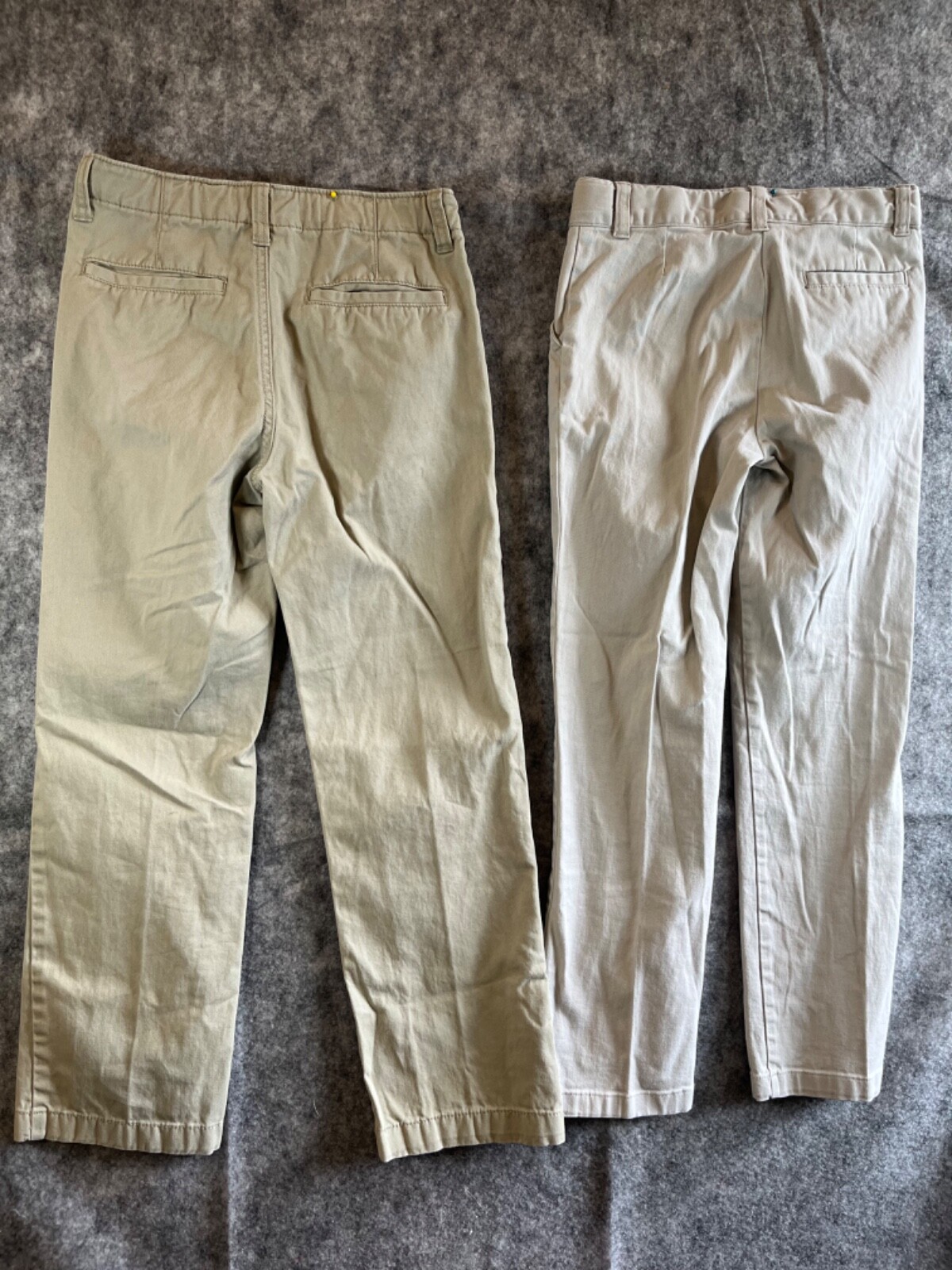 2 Pair-Boys George & Crazy Sz 10 khaki flat front adjust waist uniform pants