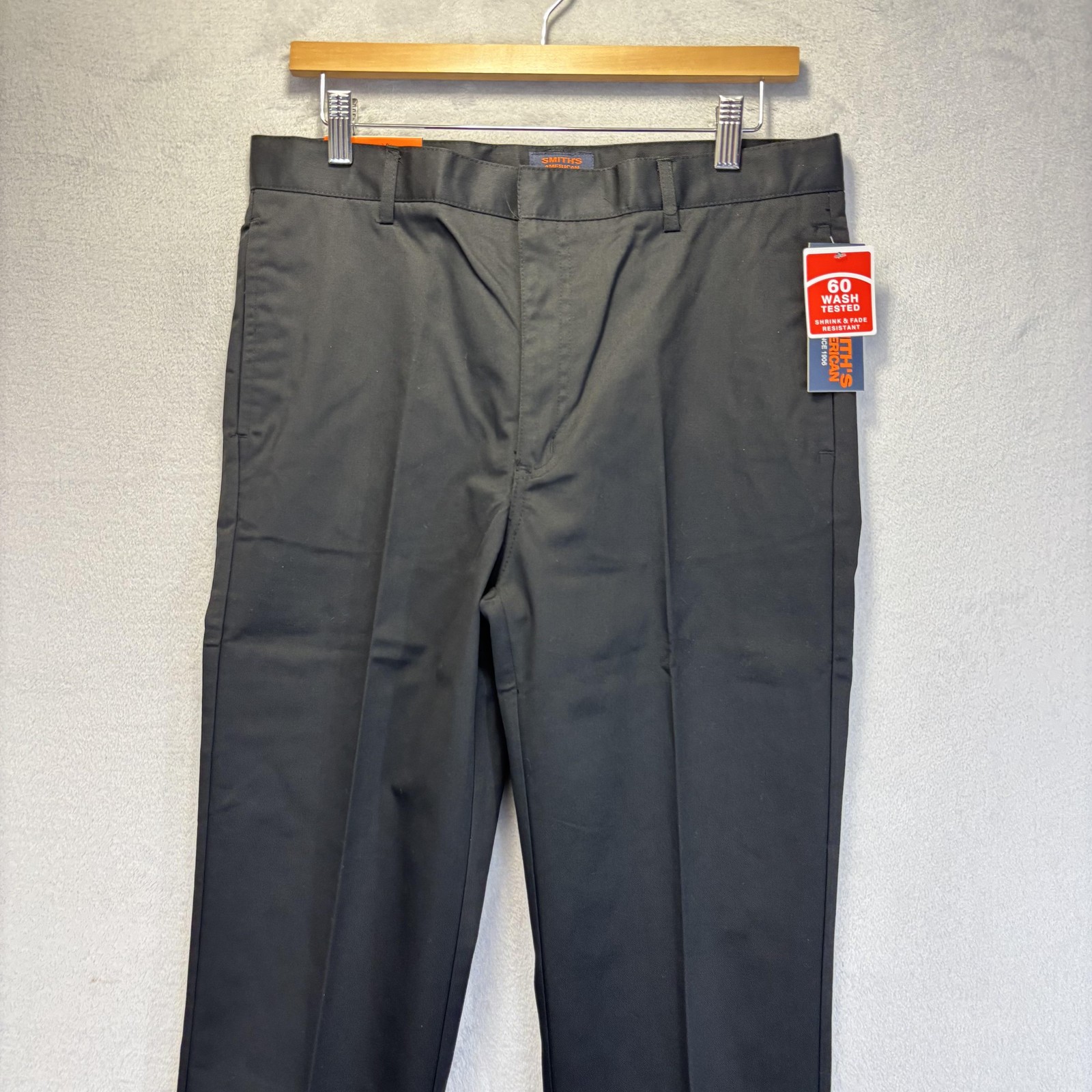 NWT Smith’s Boys Uniform Pants Youth Size 20 Black Flat Front Adjustable Waist