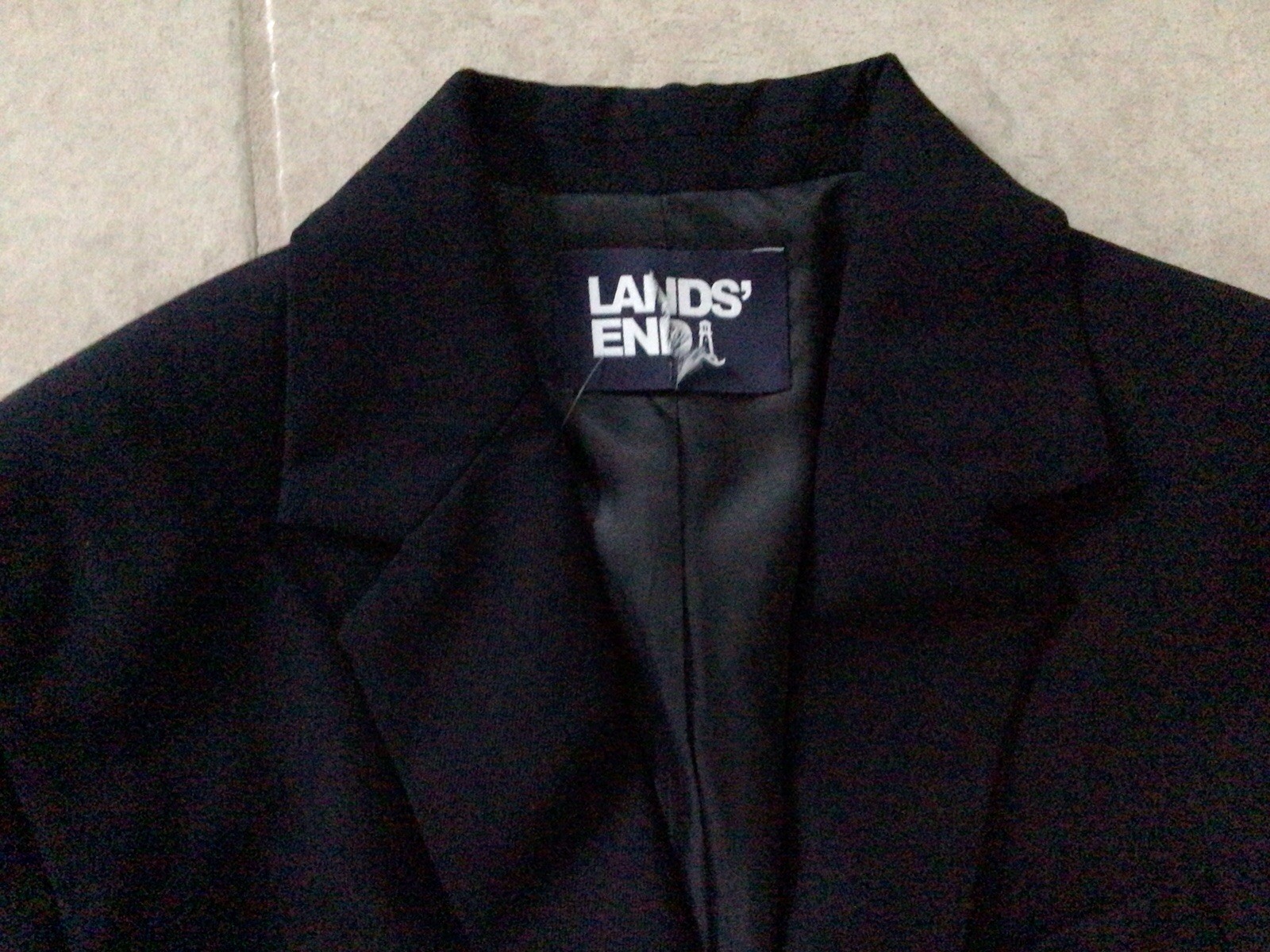 New Lands’ End Boys Husky Size 10 School Hopsack Blazer Deep Navy $93.