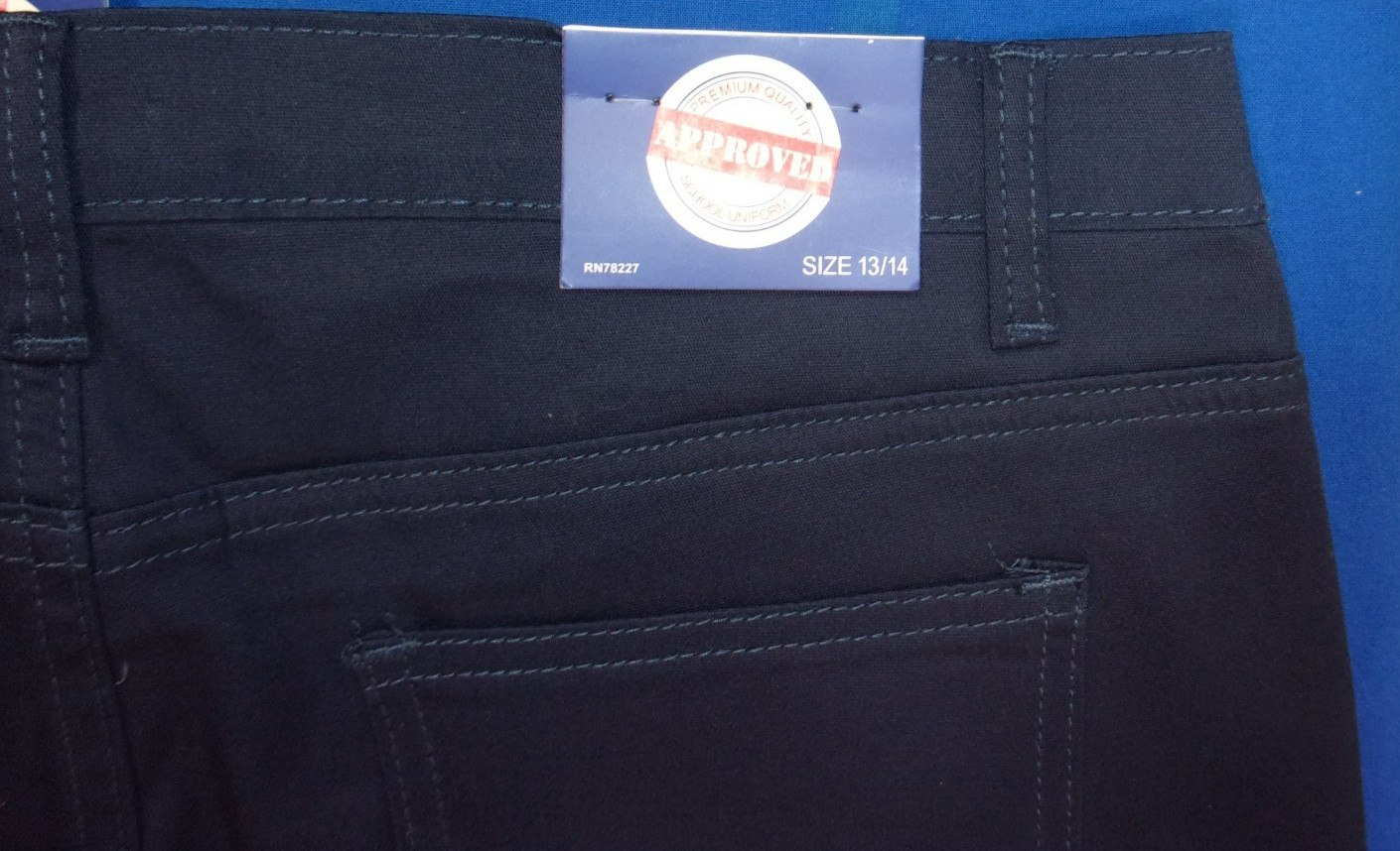 NEW DESIGNER APPROVED SCHOOL UNIFORM STRETCH DARK BLUE PANTS YOUTH SIZE 13/14