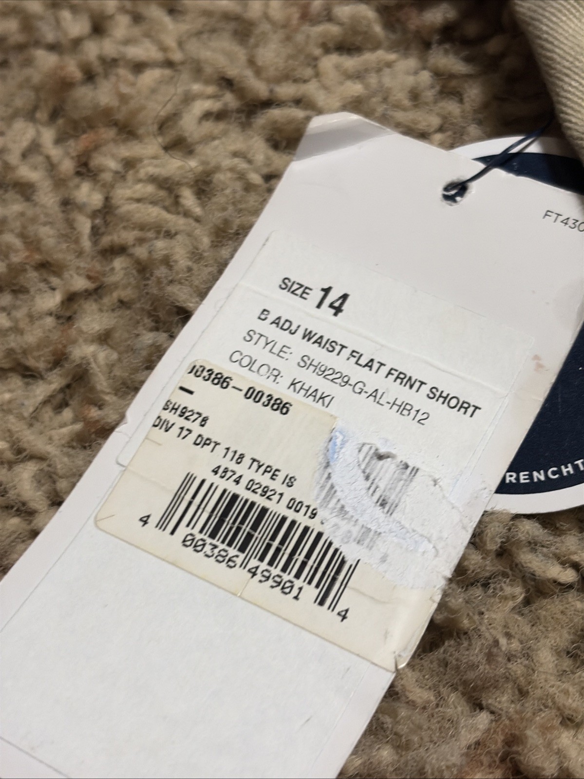 NWT Boys 14 French Toast Adjustable Waist Flat Front Khaki Uniform Shorts