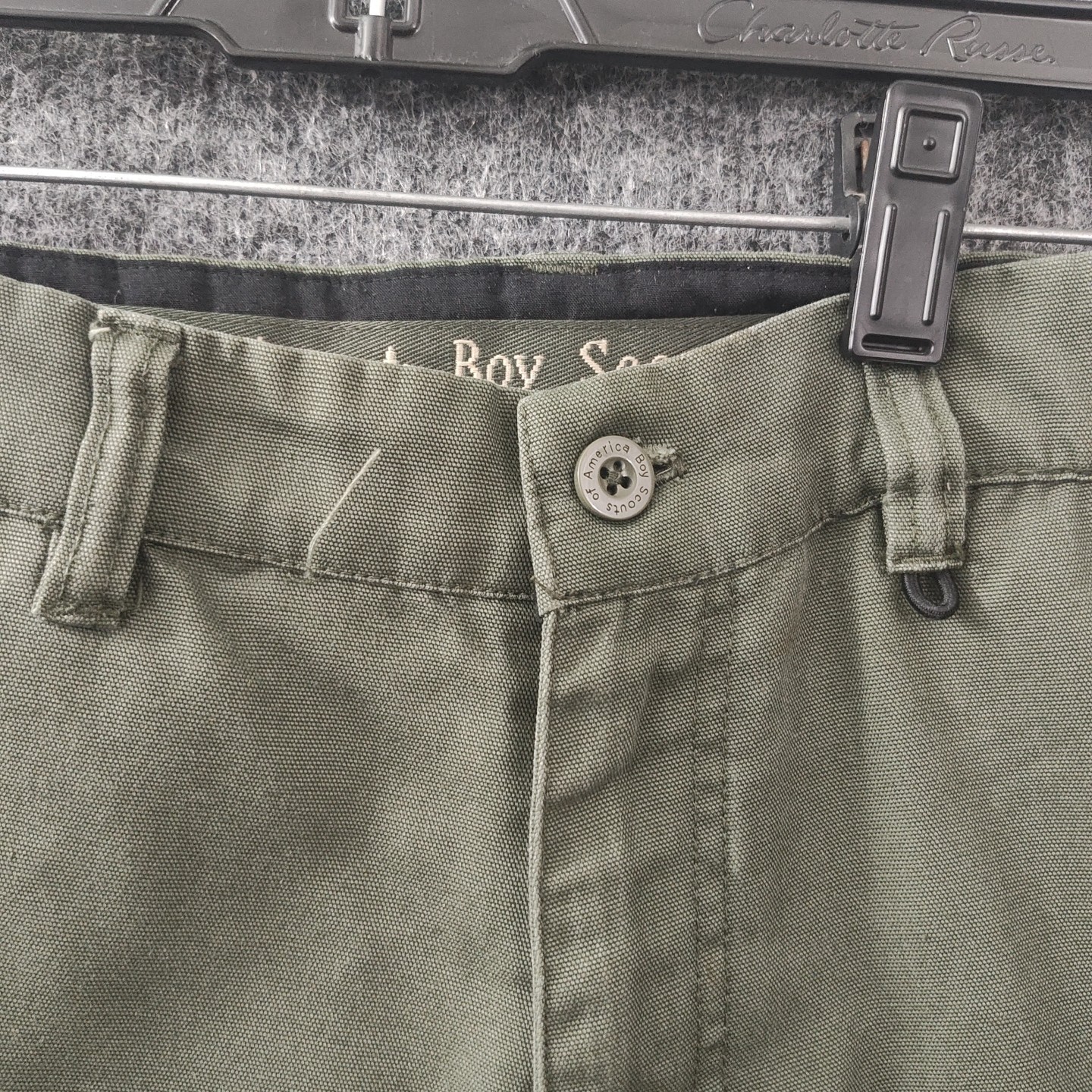 Boy Scouts of America Green Canvas Cargo Convertible Uniform Shorts Youth 20