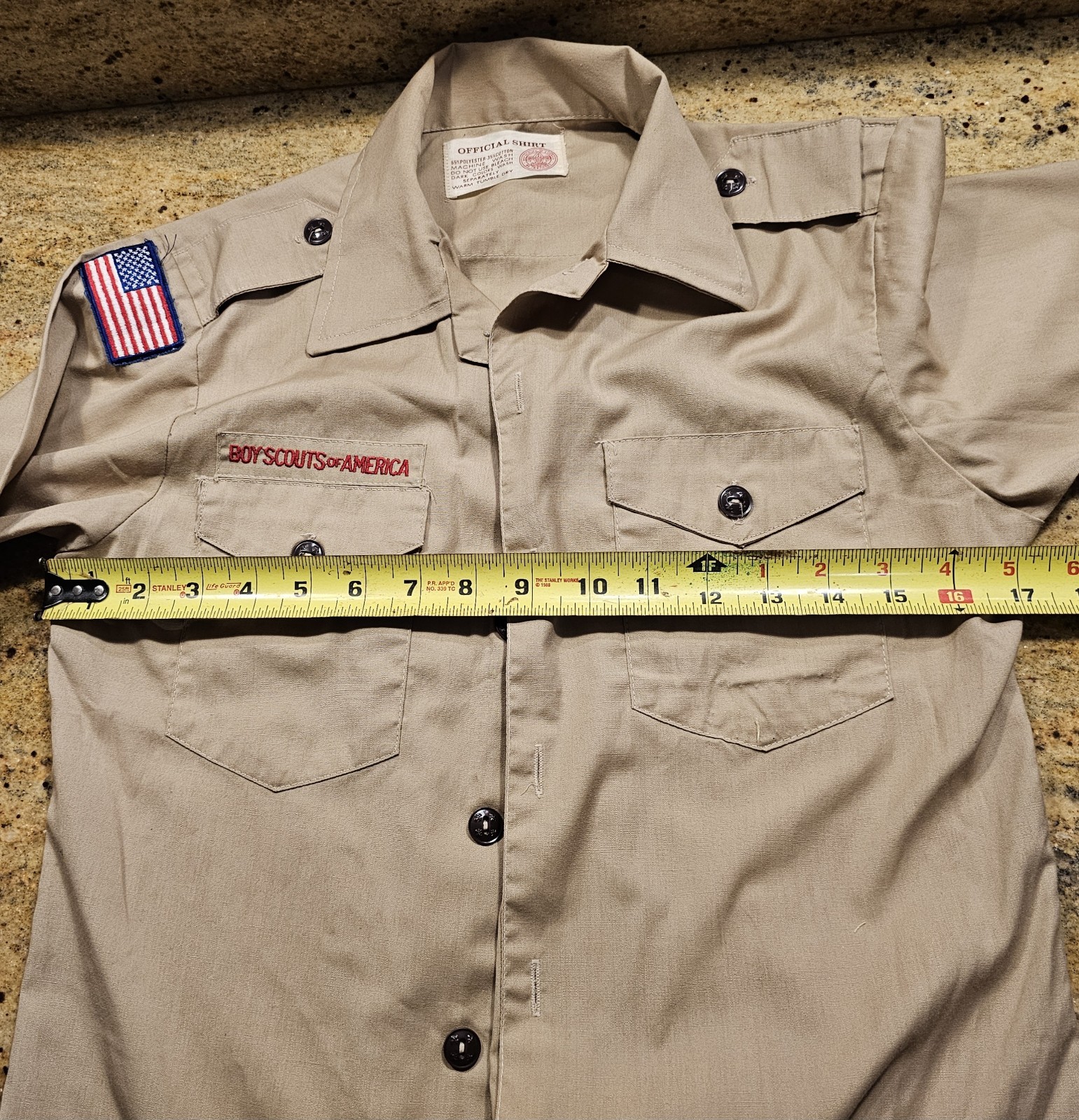 Vintage Boy Scouts Shirt Boys Uniform Youth Medium M Boys Long Sleeve