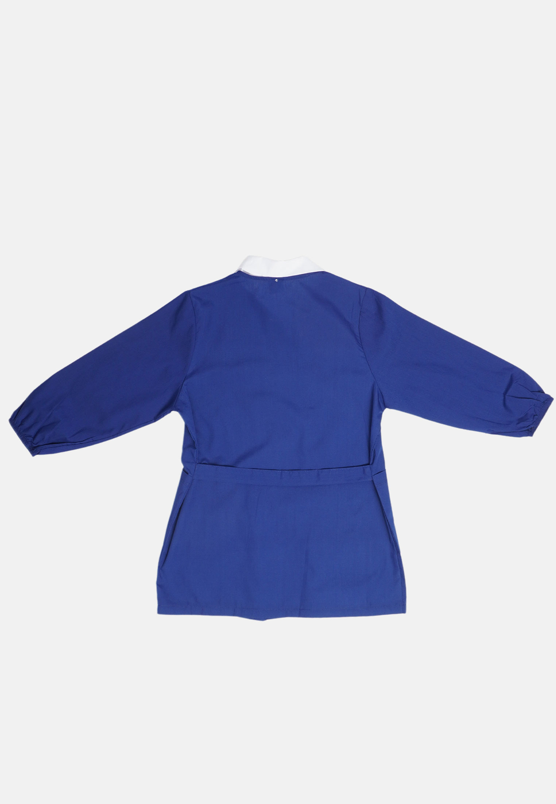 Kids Blue Elementary School Buttons Collar White Motorcycle Apron 7-15 Years