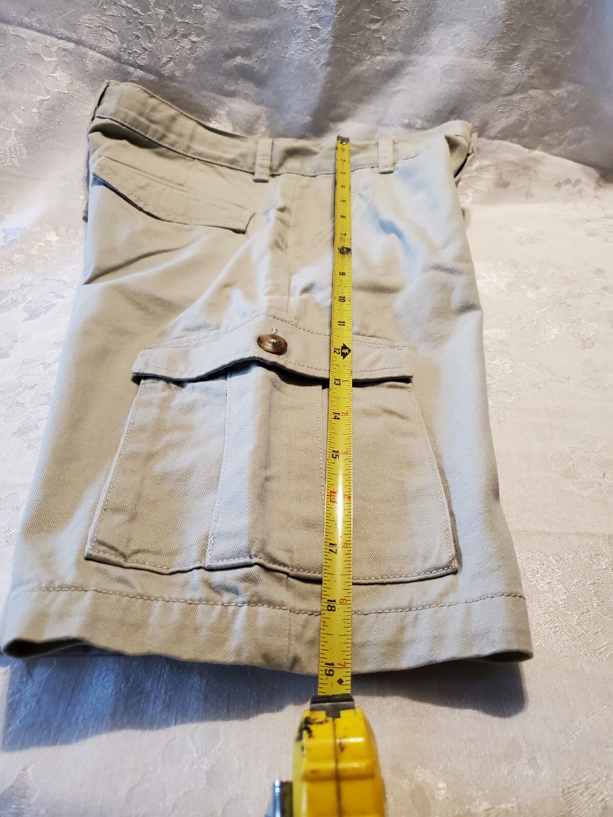 OLD NAVY Youth Boys Size 12 Khaki/Beige Cargo Shorts Adjustable Waist NWT *Spots