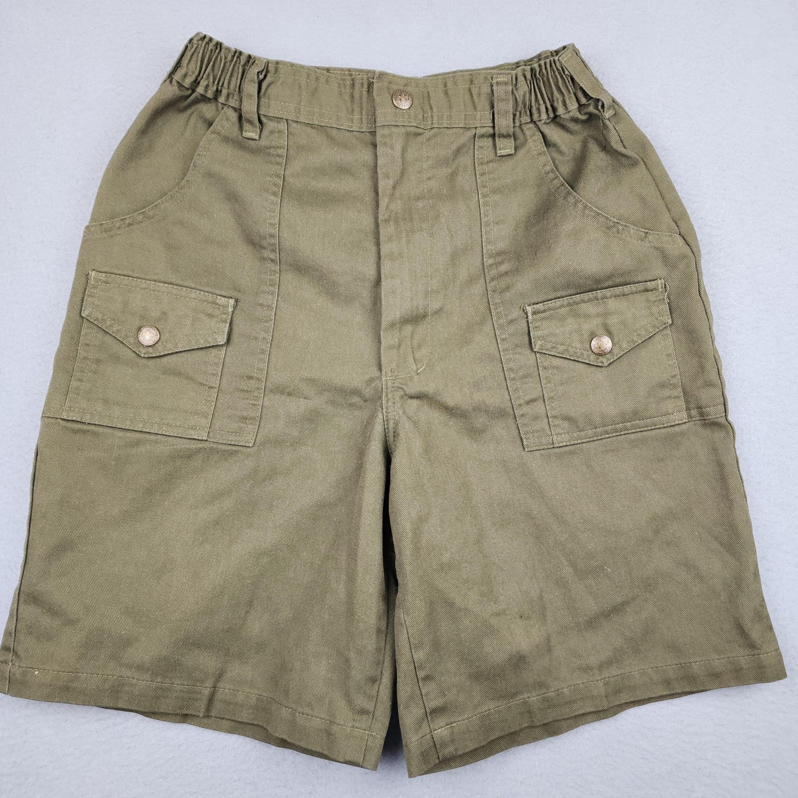 Vintage Boy Scouts America Shorts Boys 18 Green Uniform Cargo Pockets Official