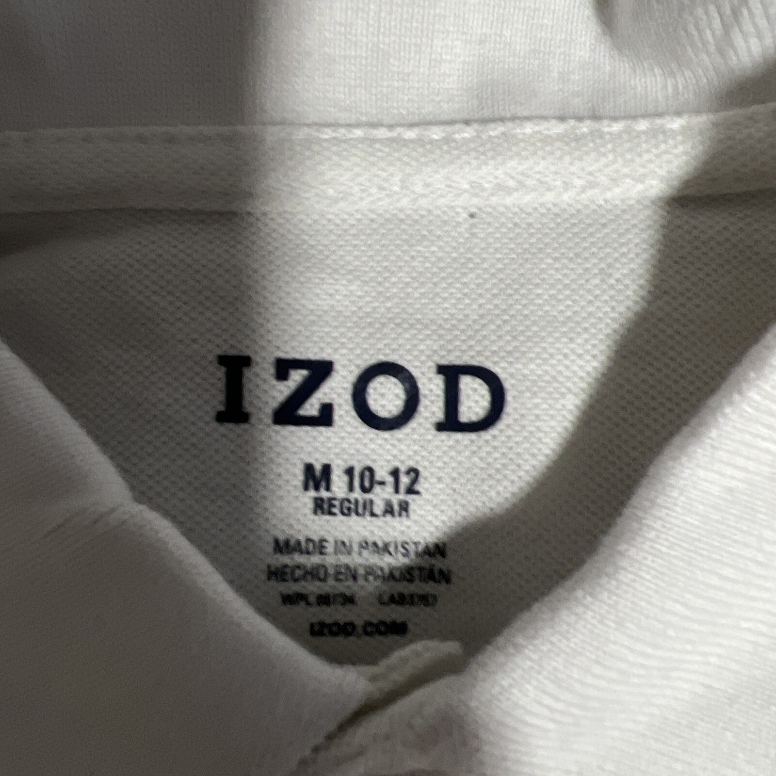 New Boys Youth Medium Izod Polo Shirt White- School Uniform Medium