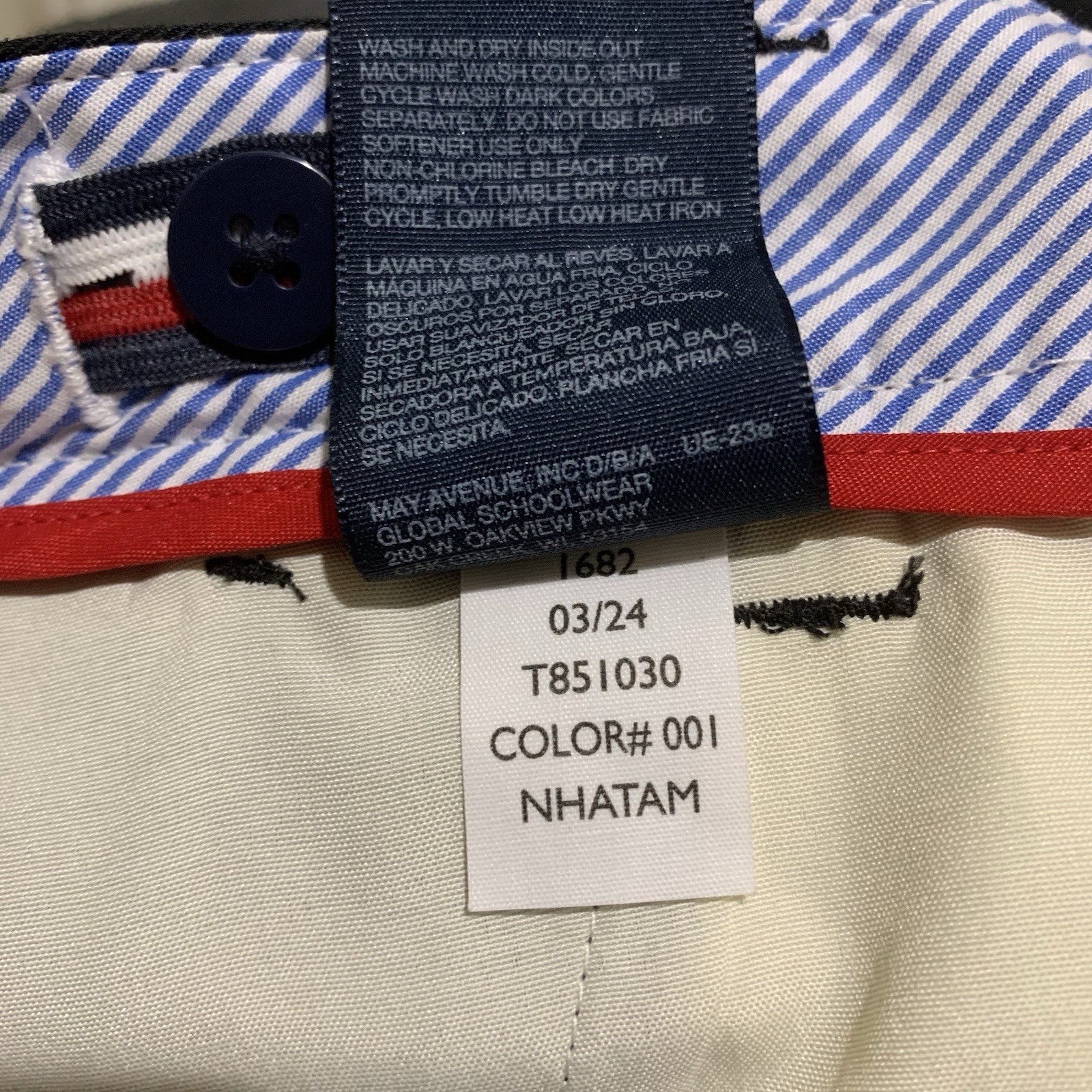 Tommy Hilfiger Boys’ Flat Front School Uniform Black Size 14 Regular NWT Preppy