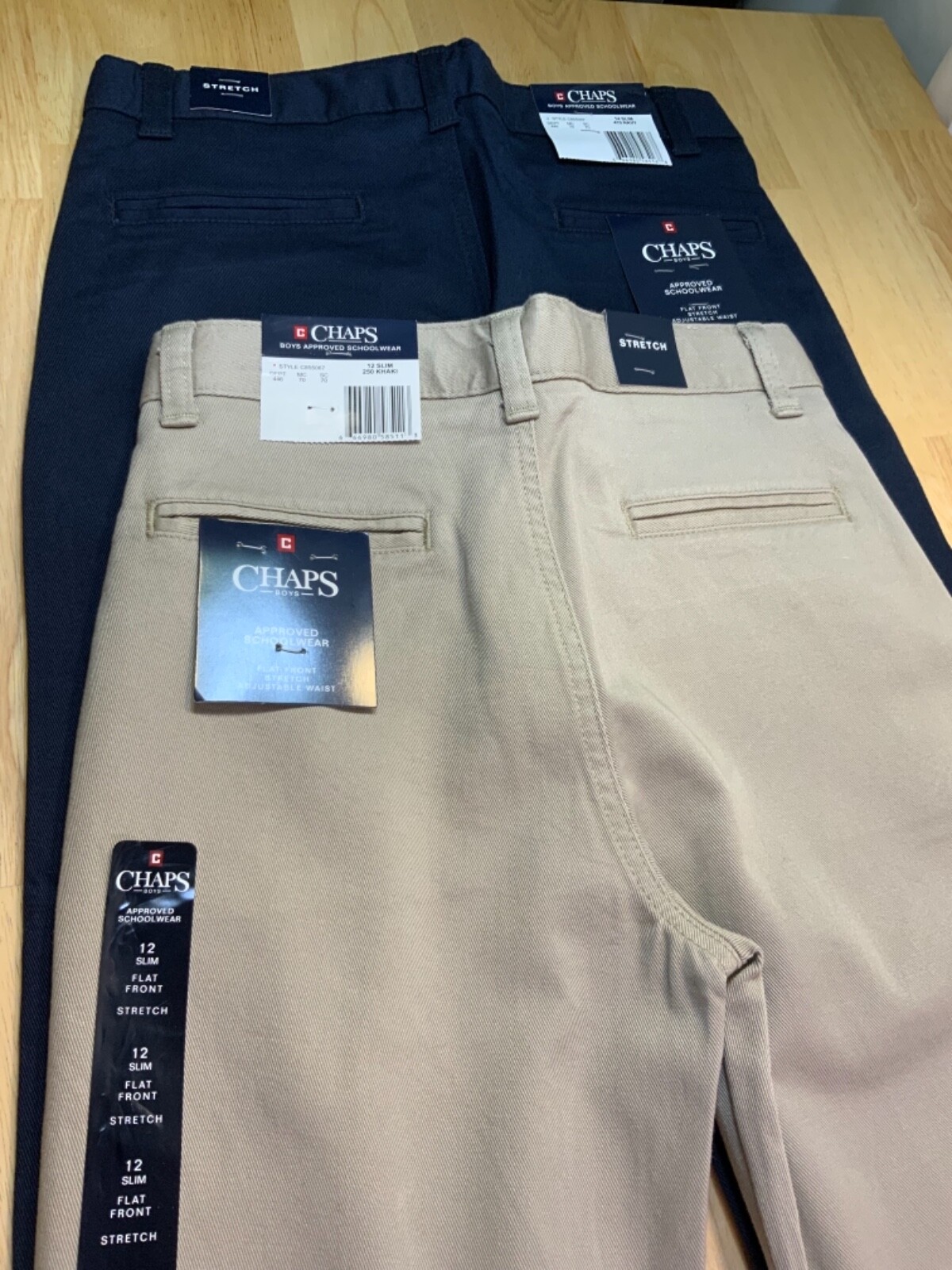 New Boy’s Chaps Approved Schoolwear Flat Front & Stretch Pants*